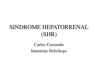 sindrome hepatorrenal shr