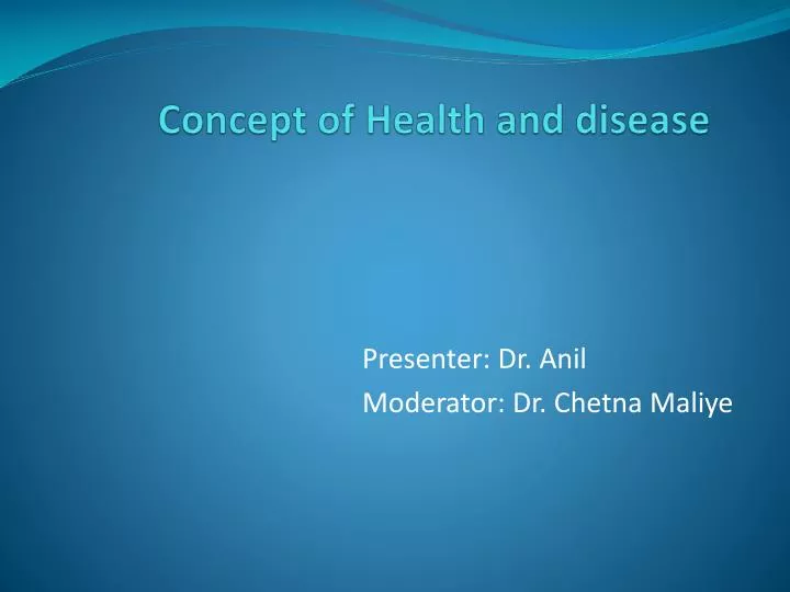 concept of health and disease