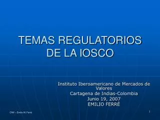 temas regulatorios de la iosco