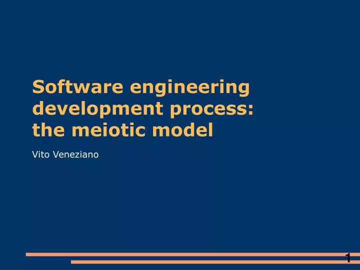 software engineering development process the meiotic model