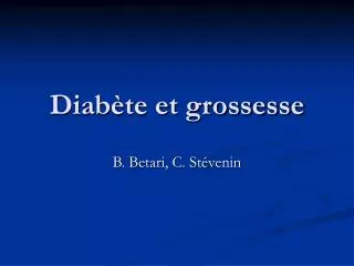 diab te et grossesse