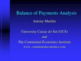 Balance of Payments Analysis