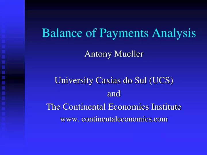 balance of payments analysis