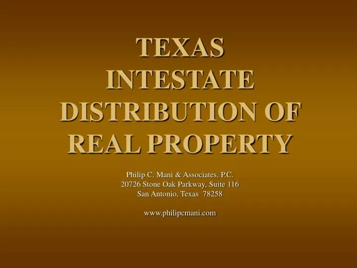 texas intestate distribution of real property