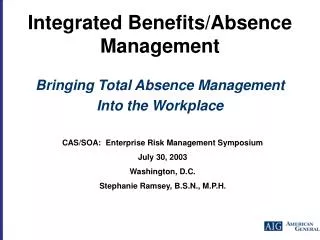 Integrated Benefits/Absence Management
