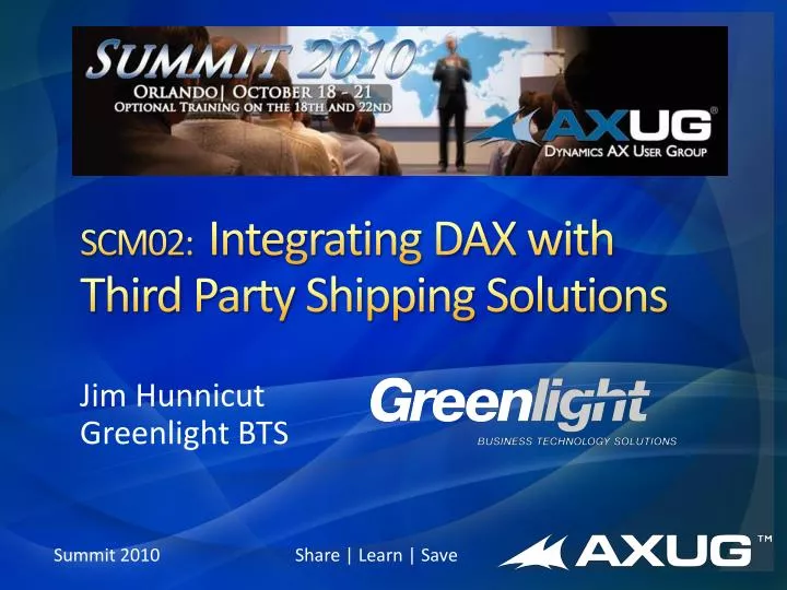 scm02 integrating dax with third party shipping solutions
