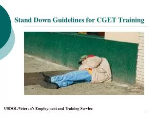 Stand Down Guidelines for CGET Training