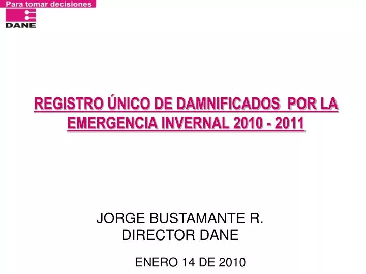 registro nico de damnificados por la emergencia invernal 2010 2011