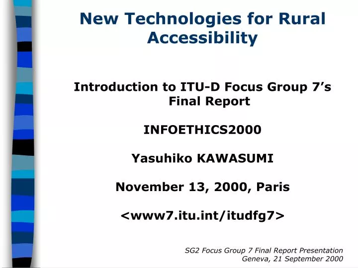 new technologies for rural accessibility