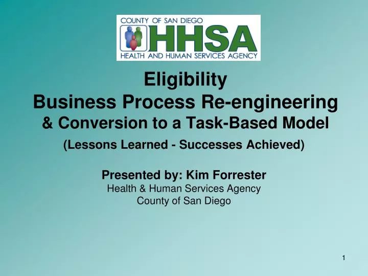 eligibility business process re engineering conversion to a task based model