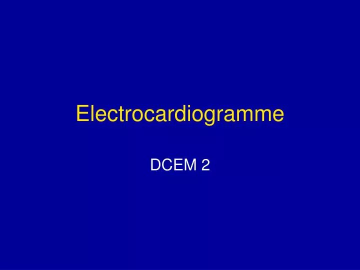 electrocardiogramme