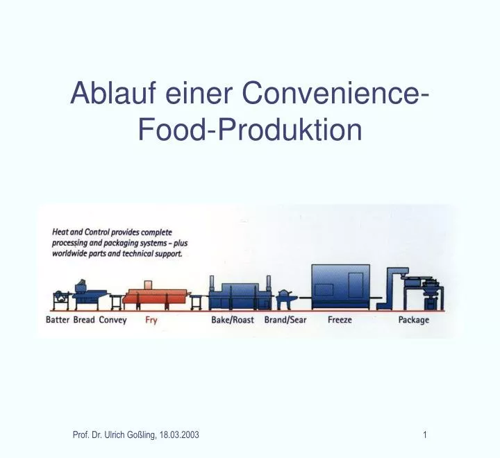 ablauf einer convenience food produktion