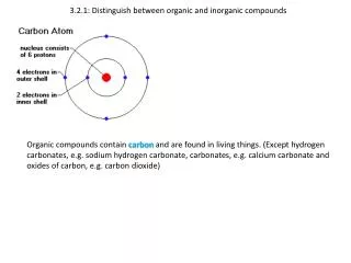 3.2.1: Distinguish between organic and inorganic compounds