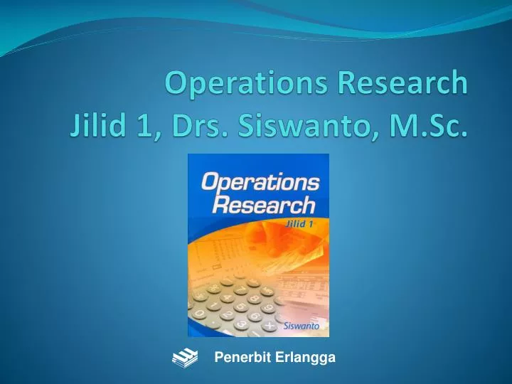 operations research jilid 1 drs siswanto m sc