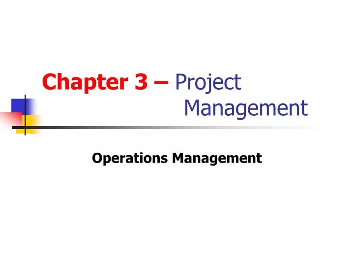 chapter 3 project management