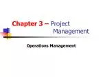 Project Management Applications and Techniques in Operations - slide 1