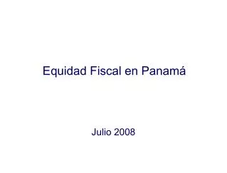 equidad fiscal en panam