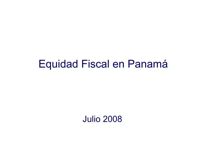 equidad fiscal en panam