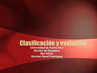 clasificaci n y evoluci n