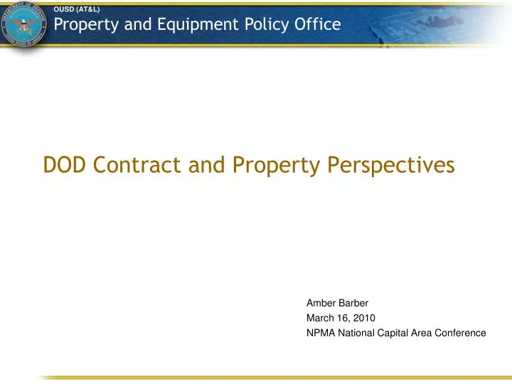 dod contract and property perspectives