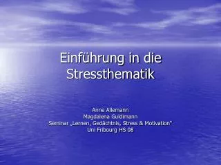 einf hrung in die stressthematik