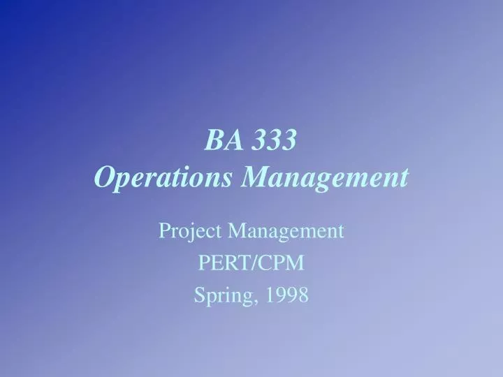ba 333 operations management
