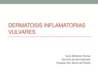 dermatosis inflamatorias vulvares