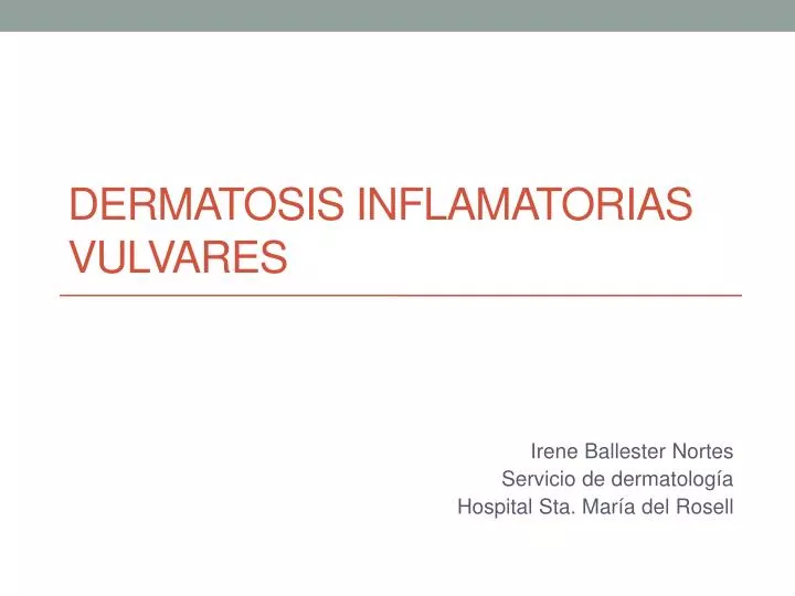dermatosis inflamatorias vulvares