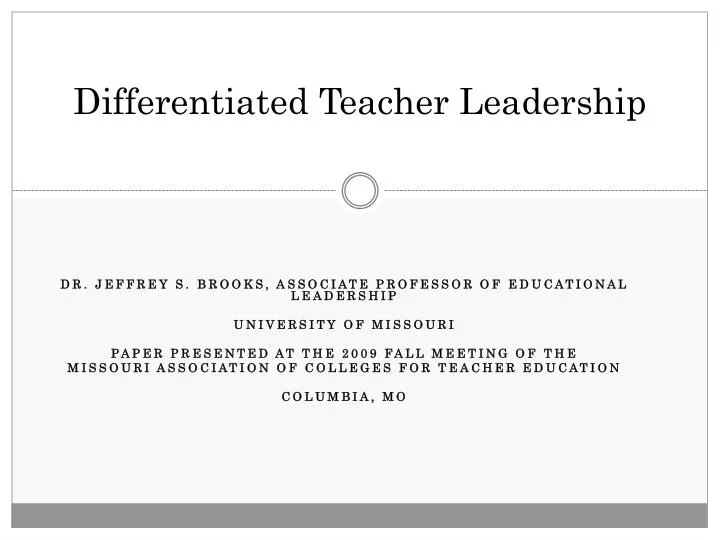 differentiated teacher leadership