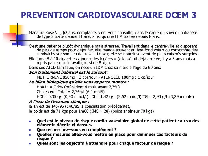 prevention cardiovasculaire dcem 3