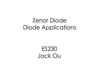 Zenor Diode Diode Applications