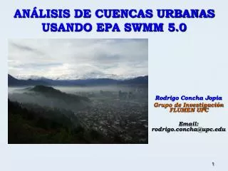 ANÁLISIS DE CUENCAS URBANAS USANDO EPA SWMM 5.0