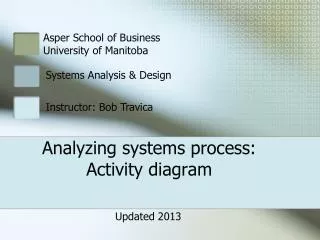 Analyzing systems process: Activity diagram