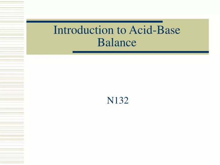introduction to acid base balance