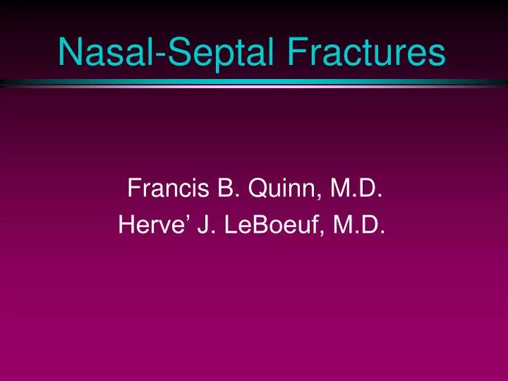 nasal septal fractures