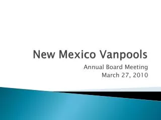 New Mexico Vanpools