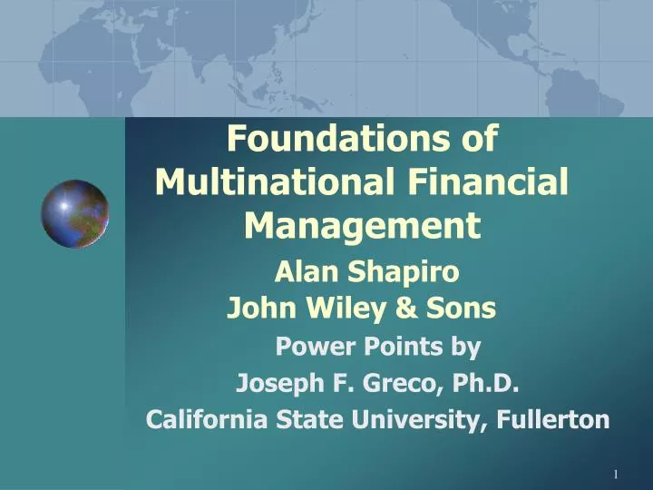 foundations of multinational financial management alan shapiro john wiley sons