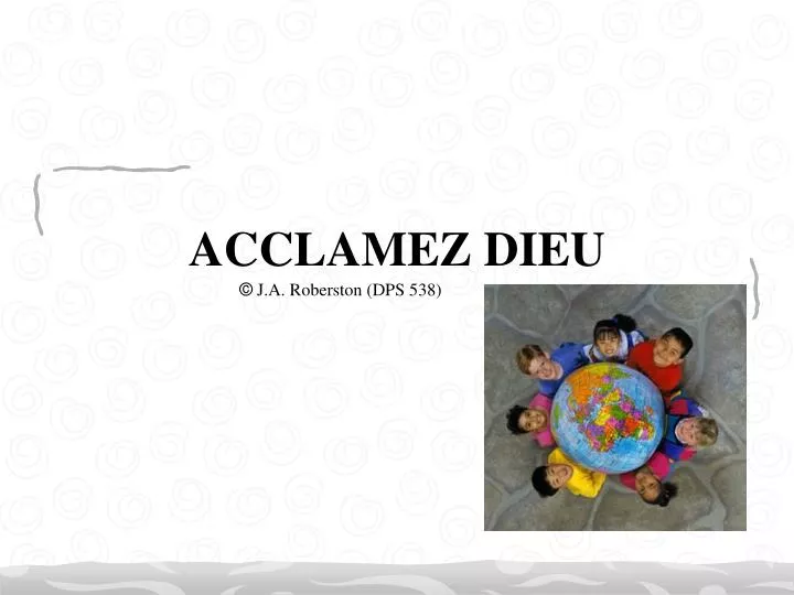 acclamez dieu