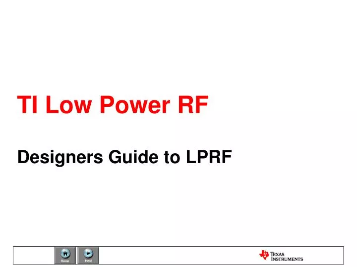 ti low power rf