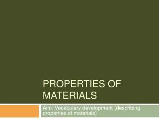 properties of materials