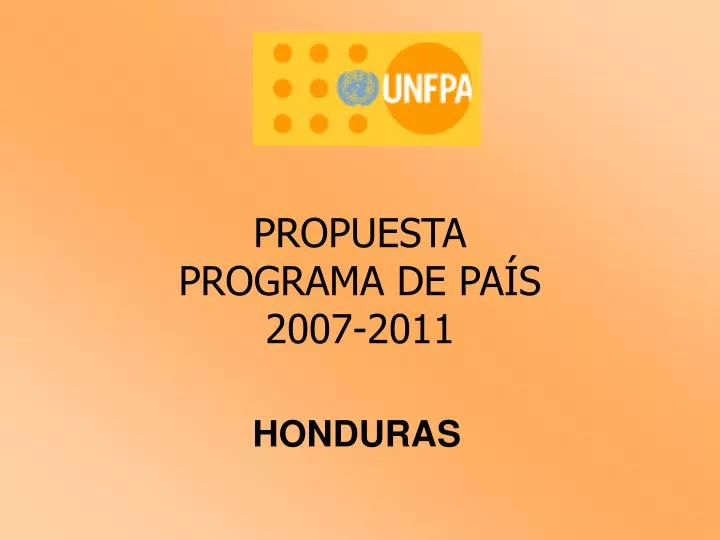 propuesta programa de pa s 2007 2011