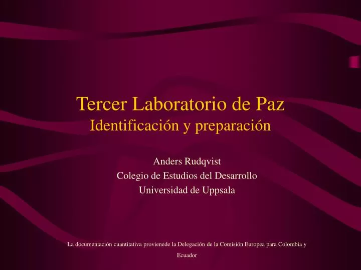 tercer laboratorio de paz identificaci n y preparaci n