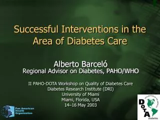 Successful Interventions in the Area of Diabetes Care