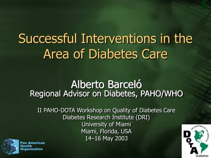 successful interventions in the area of diabetes care