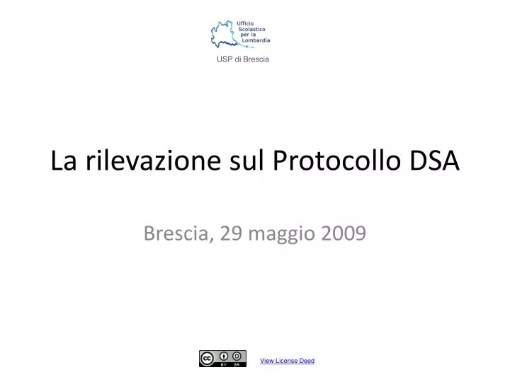 la rilevazione sul protocollo dsa