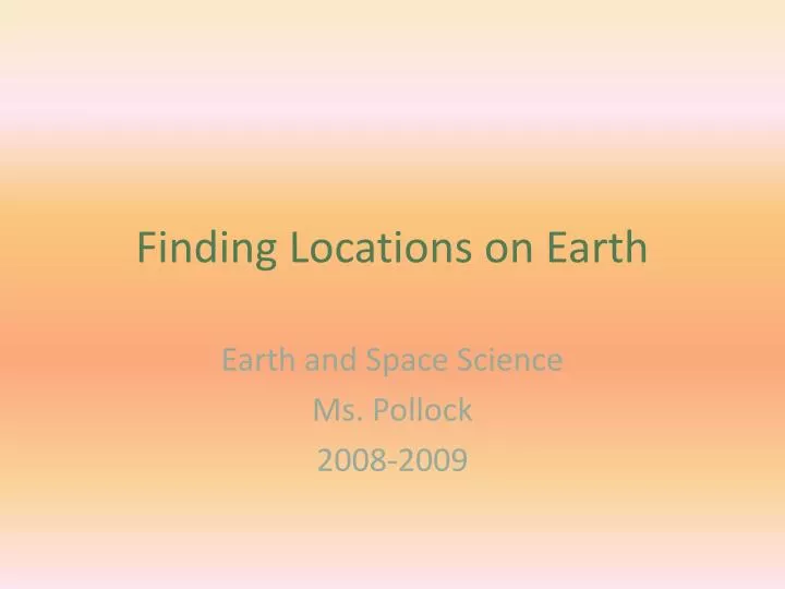 finding locations on earth