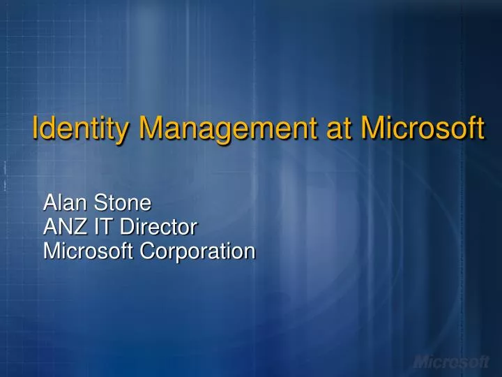 identity management at microsoft
