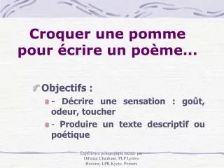 croquer une pomme pour crire un po me