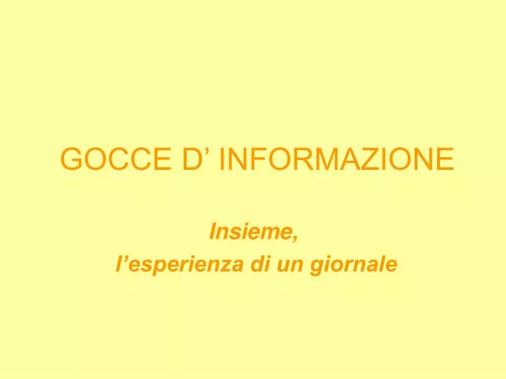 gocce d informazione