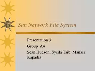 Sun Network File System